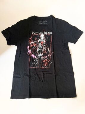 Scarlet Nexus Black Graphic Tee - Anime Character Print